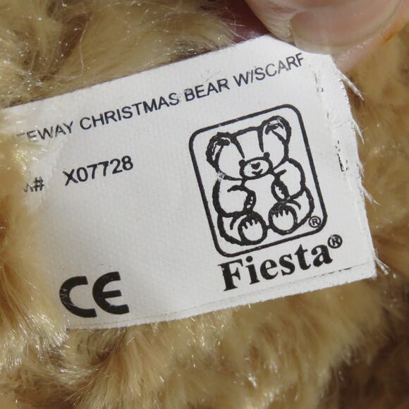 Fiesta Christian Christmas Bear Plush 21" with Santa Hat & Scarf Stuffed Animal - Picture 10 of 16